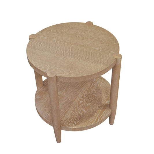 Alpine Furniture - Sinclair Round End Table, Natural - 3458NAT-62 view 2