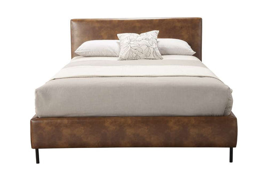 Alpine Furniture - Sophia Standard King Faux Leather Platform Bed, Brown - 6902EK-BRN veiw 5