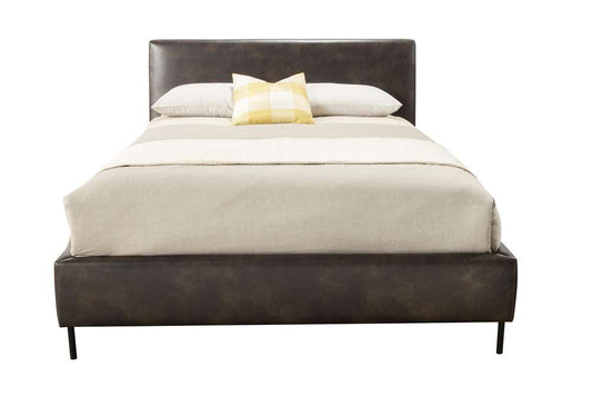Alpine Furniture - Sophia Standard King Faux Leather Platform Bed, Gray - 6902EK-GRY veiw 4