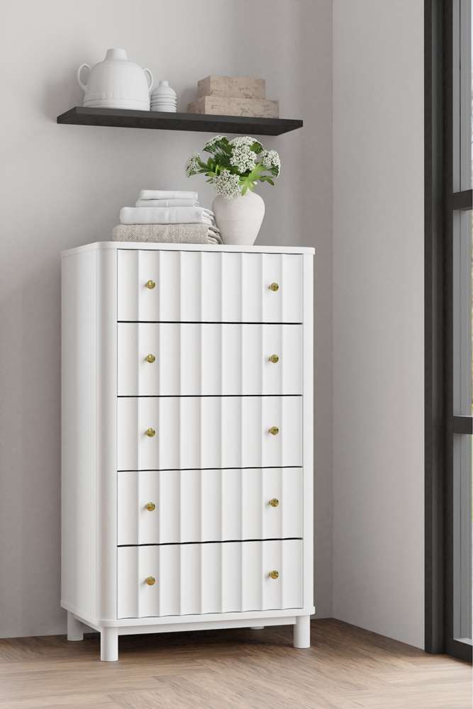 Alpine Furniture - Stapleton 5 Drawer Chest, White - 2090-05 veiw 1