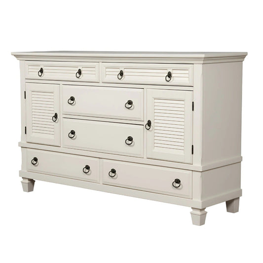 Alpine Furniture - Winchester 2 Cabinet & 6 Drawer Dresser and Mirror Set - 1306-W-DR_MR view 2