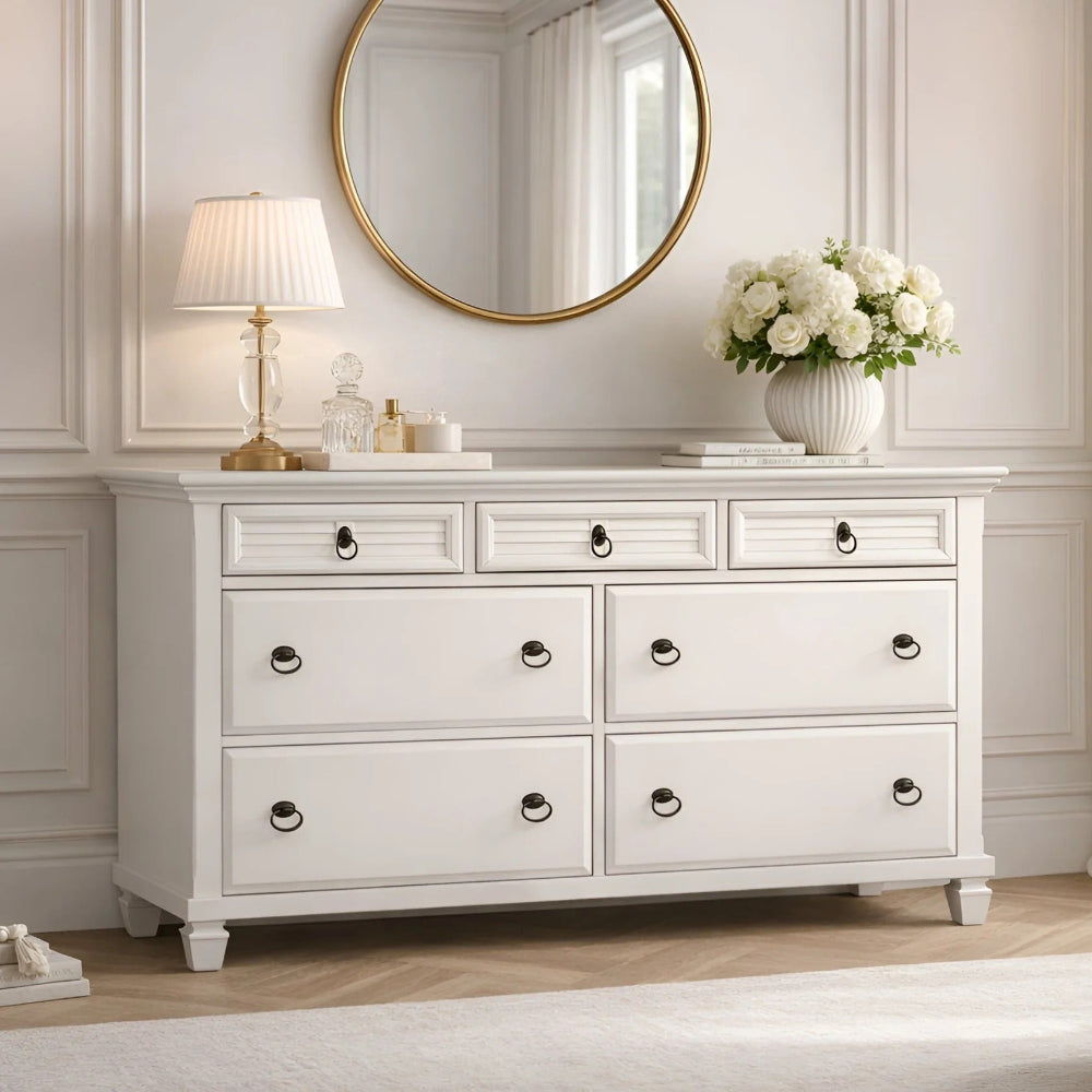 Alpine Furniture - Winchester 7 Drawer Dresser, White - 1306-03 view 7