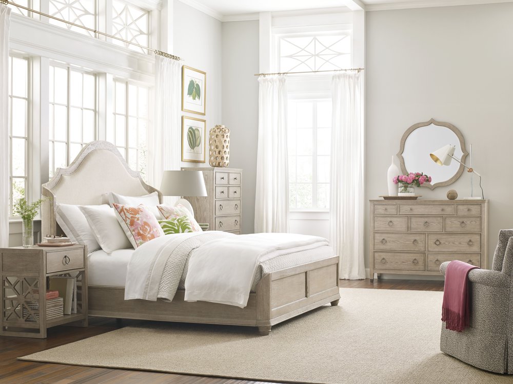 American Drew - Vista Oyster Haven Queen Upholstered Shelter Bed - 803-313CR view 7
