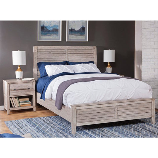 American Woodcrafters - Aurora Queen Panel Bed - With Panel Footboard - Whitewash - 2810-50PAN view 2