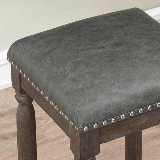 American Woodcrafters - Bronson Backless Stool w/ Wood Frame - Wire-brushed driftwood finish - B2-261-30L veiw 2