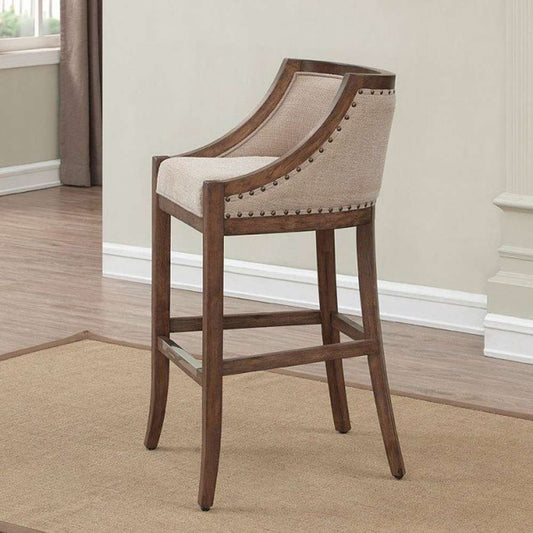 American Woodcrafters - Michelle Stool w/ Back and Wood Frame - Warm brown distressed finish - B2-256-30F veiw 2
