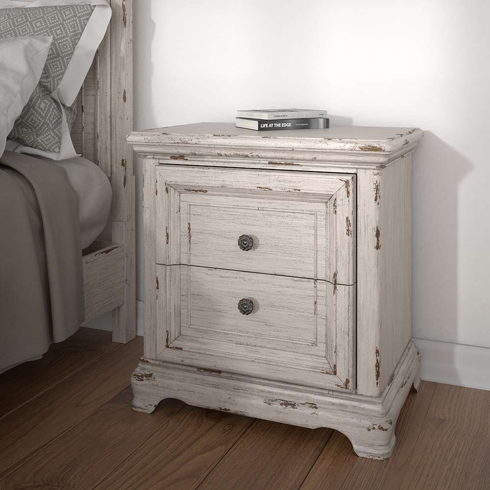 American Woodcrafters - Providence Queen Panel 4 Piece Bedroom Set - Antique White - 1910-QN4PC veiw 5