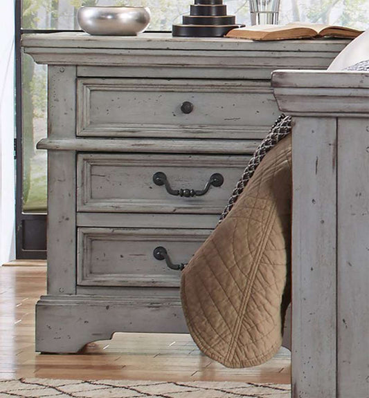 American Woodcrafters - Stonebrook Nightstand - Light Distressed Antique Gray - 7820-430 veiw 2