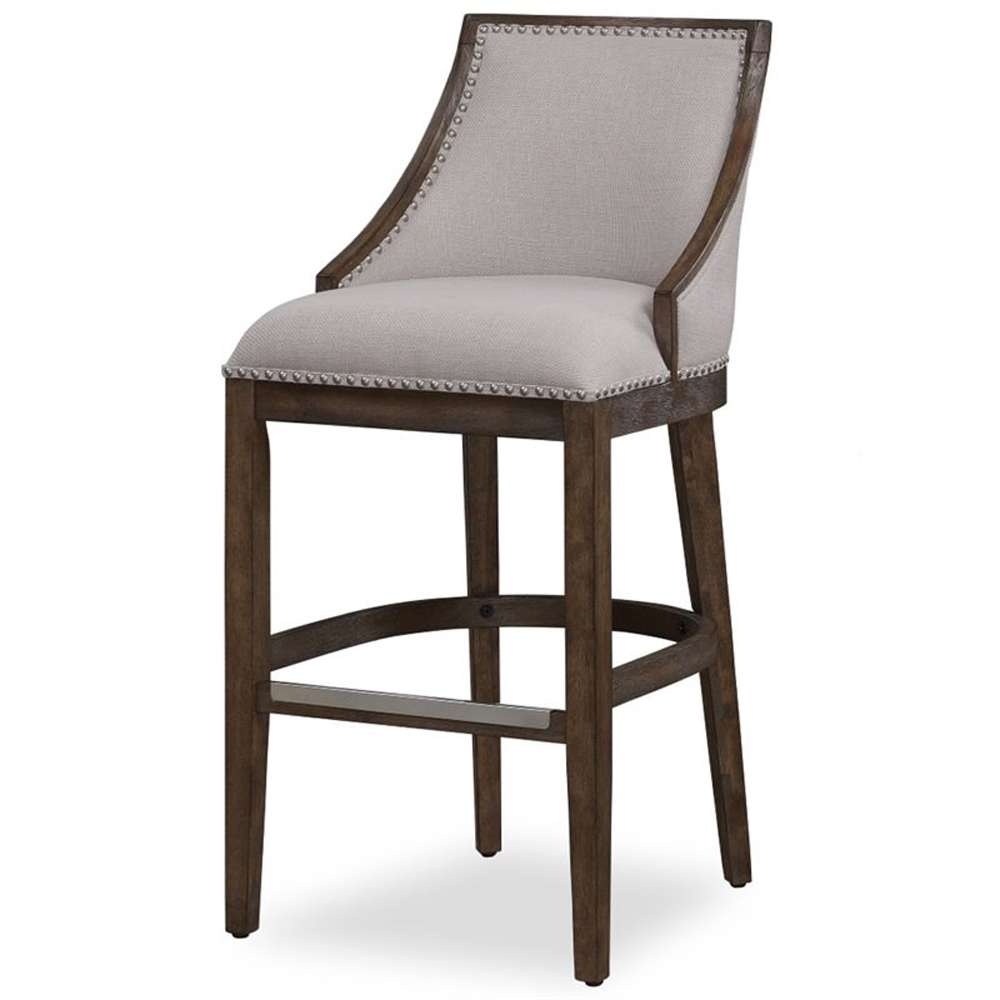 American Woodcrafters - Stool w/ Back and Wood Frame - Drift Brown - B2-233-30F veiw 1