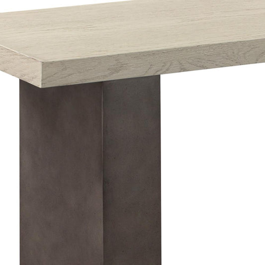 Armen Living - Abbey Concrete and Grey Oak Wood Console Table - LCAJCNGR veiw 2