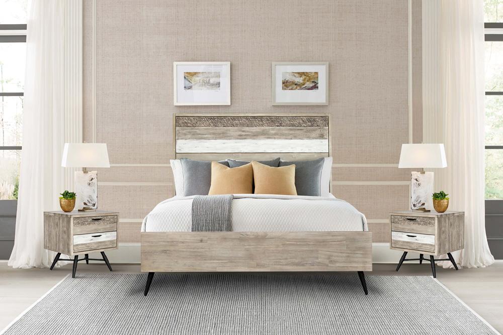 Armen Living - Bridges 3 Piece Queen Bedroom Set in Two-Tone Acacia Wood - SETBRBDQN3A veiw 7