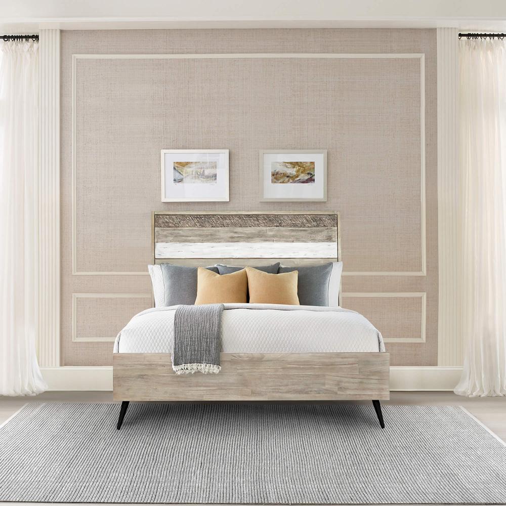 Armen Living - Bridges Queen Platform Bed in Two Tone Acacia Wood - LCBRBDGRQN_CLOSEOUT veiw 7