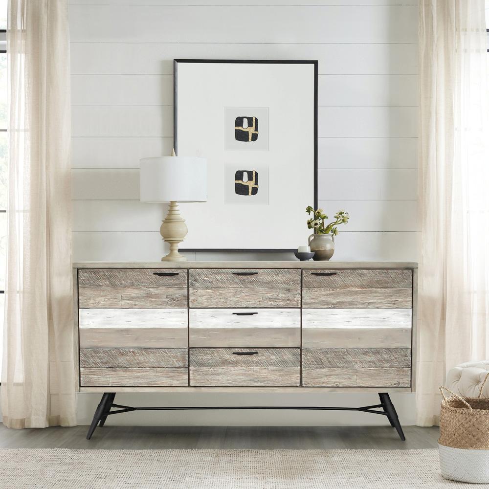 Armen Living - Bridges Sideboard Buffet Cabinet in Two Tone Acacia Wood - LCBRBUGR view 6