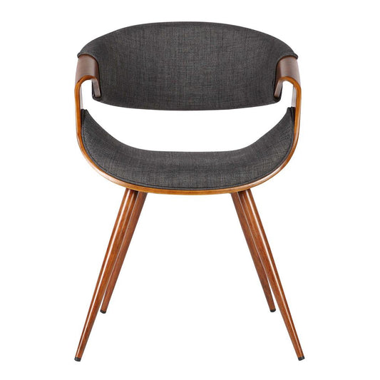 Armen Living - Butterfly Mid-Century Dining Chair in Walnut Finish and Charcoal Fabric - LCBUCHWACH veiw 2