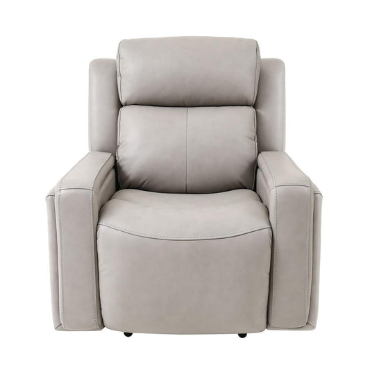 Armen Living - Claude Dual Power Headrest and Lumbar Support Reclining 2 Piece Sofa and Recliner Set in Light Grey Genuine Leather - SETCLGRY2PC veiw 2