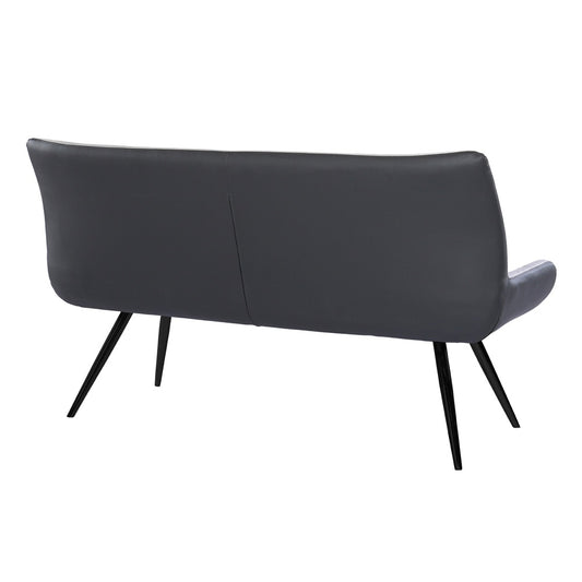 Armen Living - Coronado Contemporary Bench in Brushed Gray Powder Coated Finish and Gray Fabric - LCCDBEBG_CLOSEOUT veiw 2