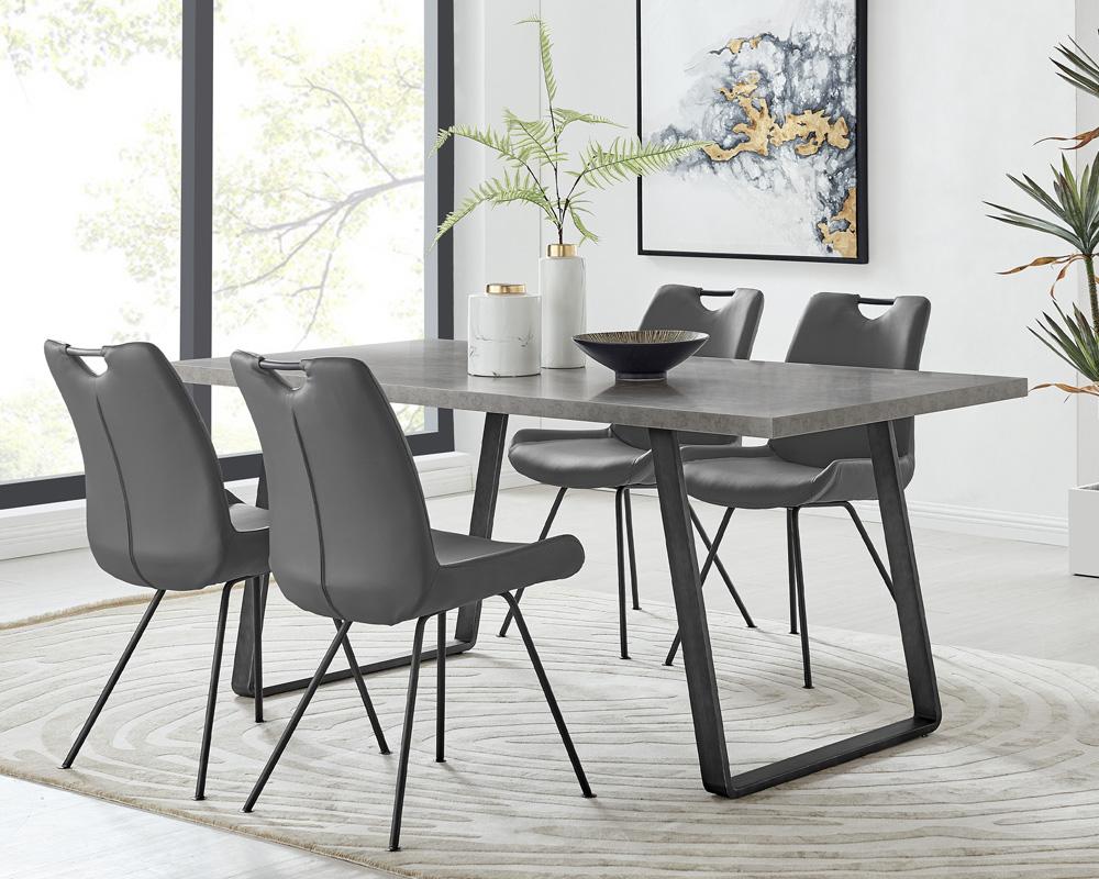 Armen Living - Coronado Contemporary Dining Table in Gray Powder Coated Finish with Cement Gray Top - LCCDDIBE_CLOSEOUT veiw 6