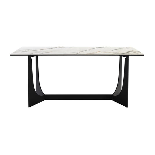 Armen Living - Esme Dining Table in Stone and Metal - LCESDIBLK veiw 2
