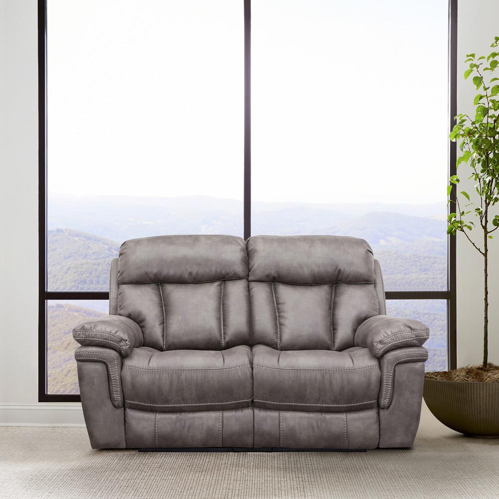 Armen Living - Estelle Power Loveseat in Gunmetal Fabric - LCES2GM veiw 8