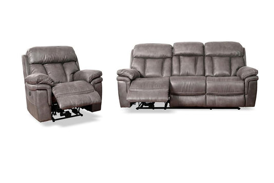 Armen Living - Estelle Power Reclining 2 Piece Sofa and Recliner Set in Gunmetal Fabric - SETESGM2PC veiw 2