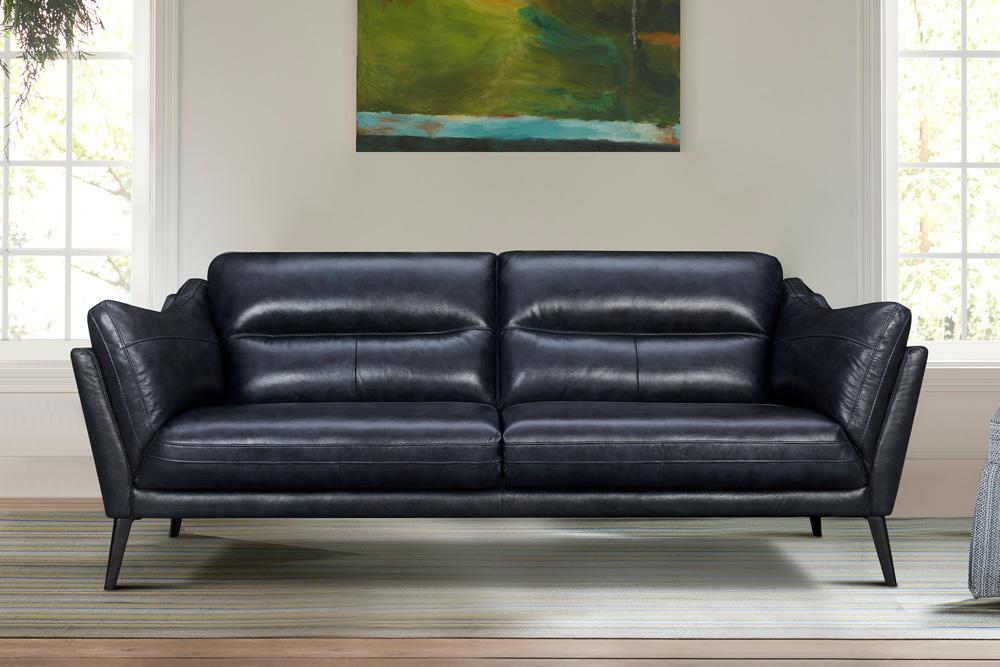 Armen Living - Franz 87in Modern Blue Genuine Leather Sofa - LCFR3MBLU veiw 8