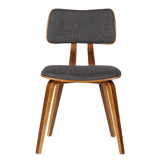 Armen Living - Jaguar Mid-Century Dining Chair in Walnut Wood and Charcoal Fabric - LCJASIWACH veiw 2