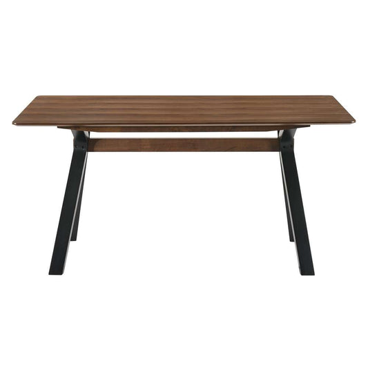 Armen Living - Laredo 63in Mid-Century Modern Walnut Wood Dining Table with Black Legs - LCLRDIWA veiw 2