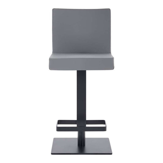 Armen Living - Legacy Adjustable Height Swivel Grey Faux Leather and Black Metal Bar Stool - LCLGSWBAMBGR veiw 2