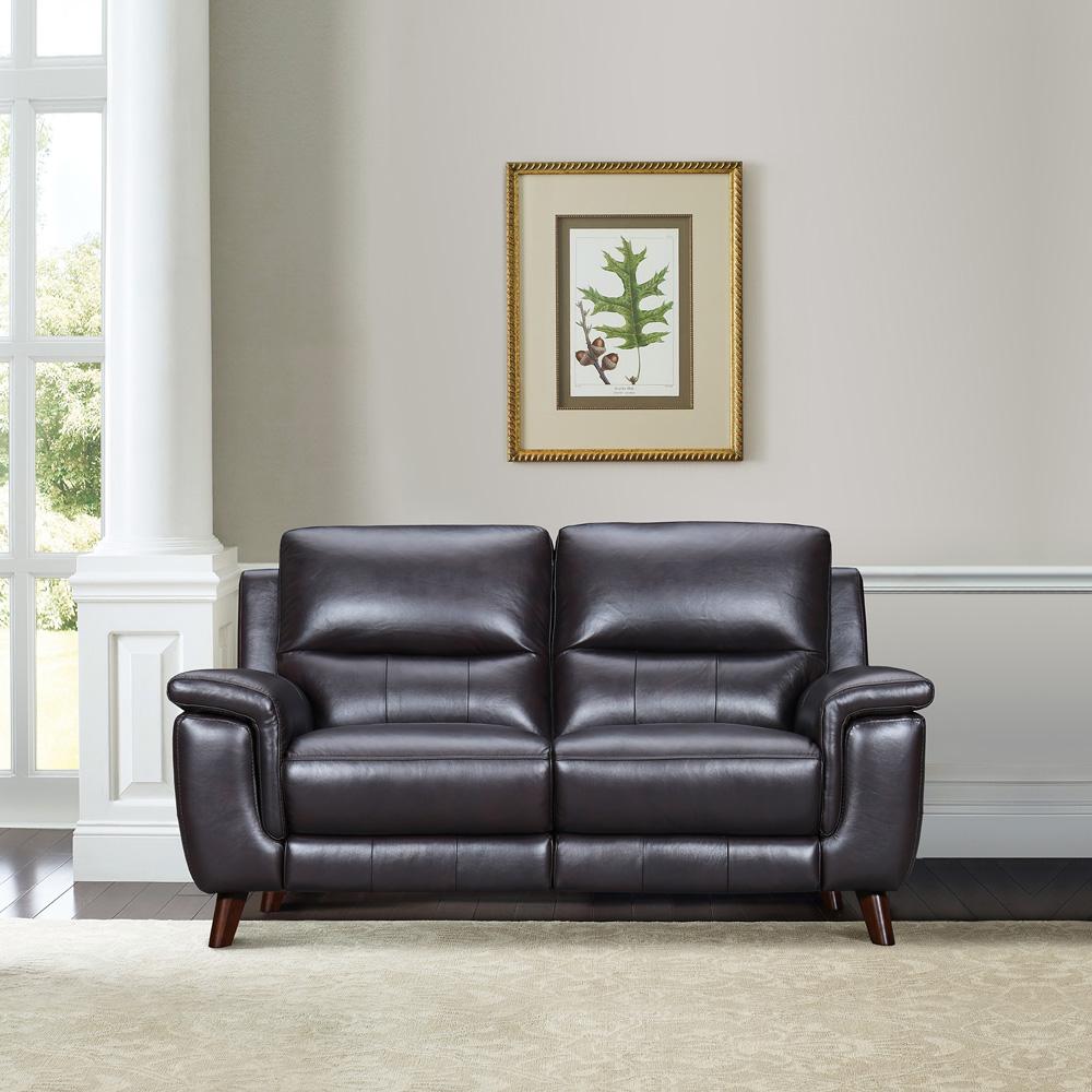 Armen Living - Lizette 65in Brown Leather Power Recliner Loveseat with USB - LCLZ2BR veiw 8