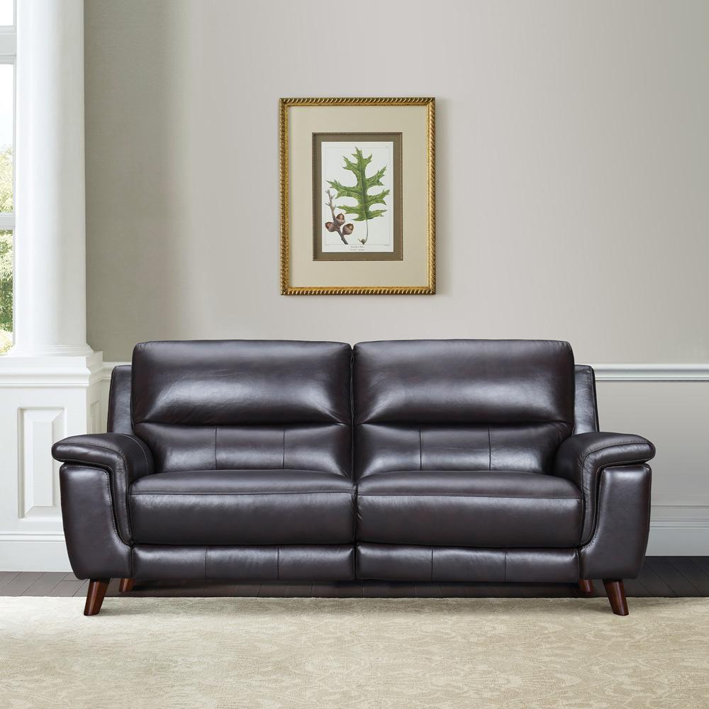 Armen Living - Lizette 78in Brown Leather Power Recliner Sofa with USB - LCLZ3BR veiw 8