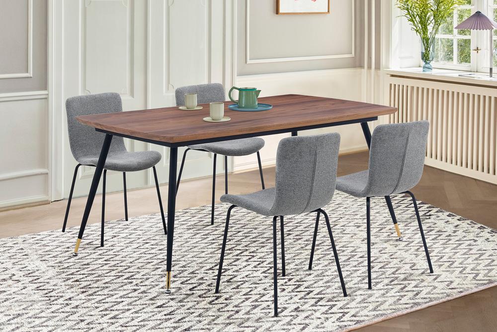 Armen Living - Messina and Gillian Light Gray Fabric 5 Piece Rectangular Dining Set - SETMSDICH5C veiw 8