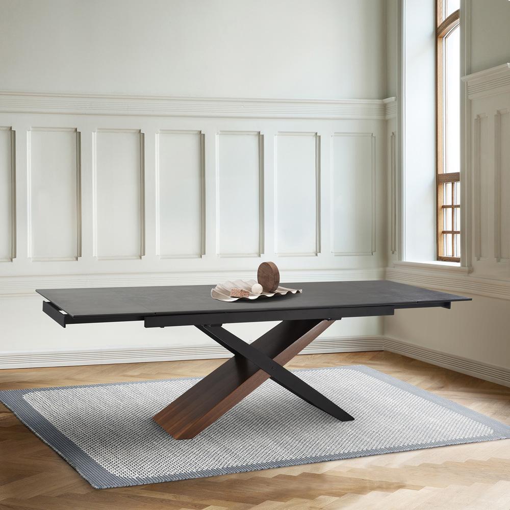 Armen Living - Milena Extendable Dining Table in Stone and Wood - LCMIDIWASH veiw 8
