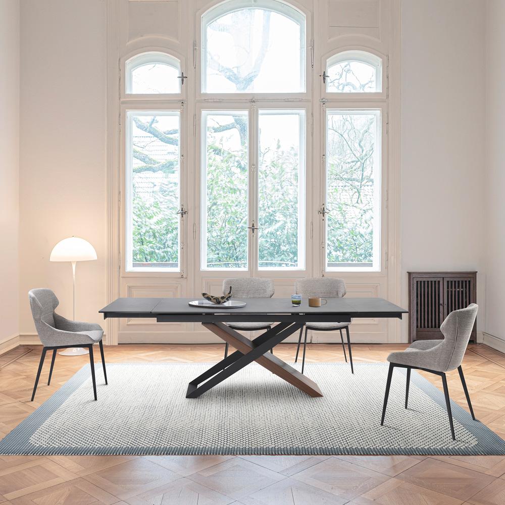 Armen Living - Milena Kenna 5 Piece Dining Set with Gray Fabric Chairs - SETMIMK5GB veiw 8