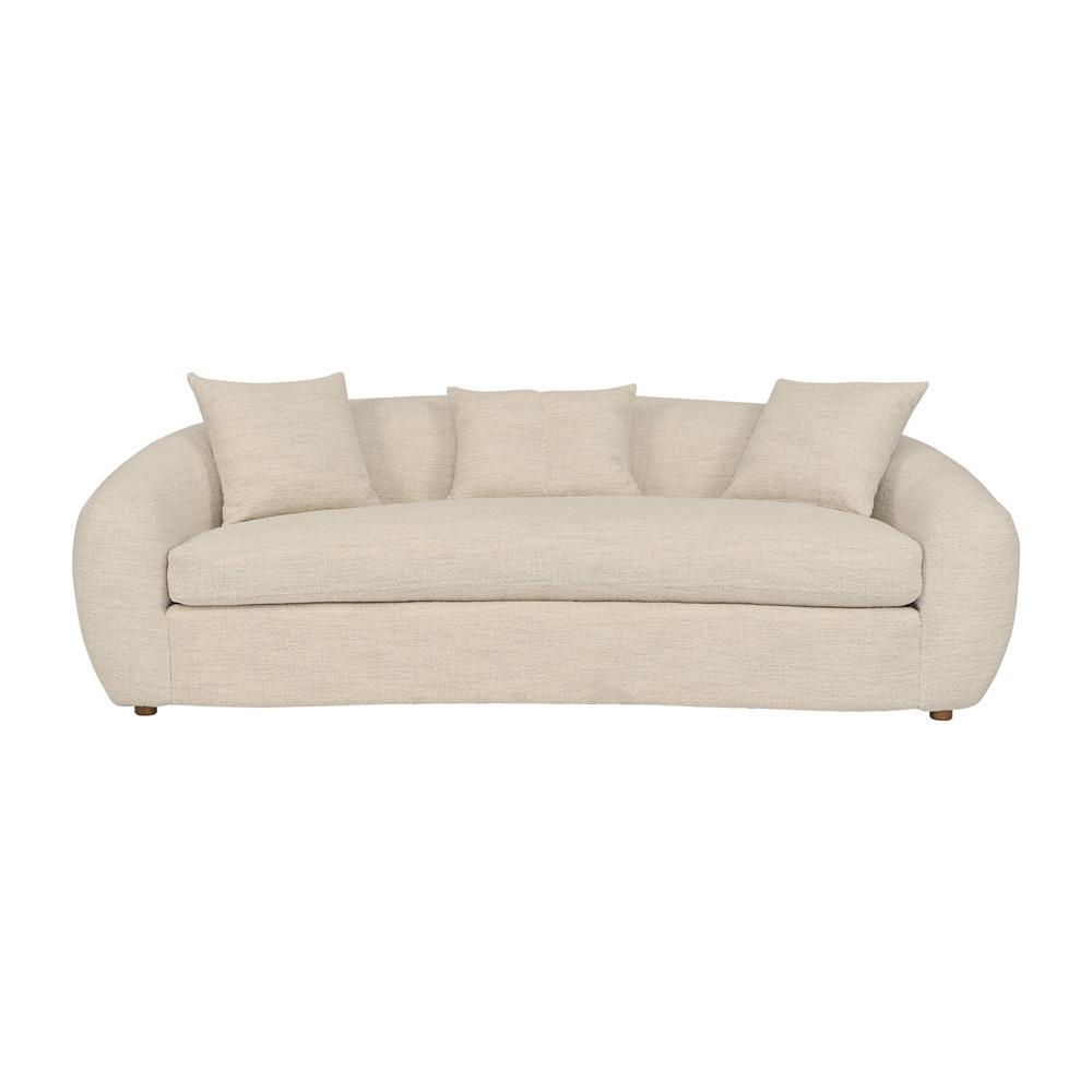 Armen Living - Molly 96.5in Upholstered Curved Sofa in Pearl - LCMY3MPL veiw 1