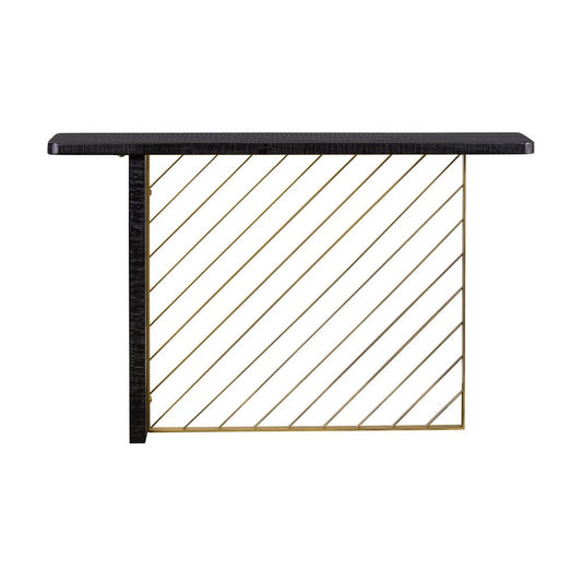 Armen Living - Monaco Black Wood Console Table with Antique Brass Accent - LCMOCNBL veiw 2
