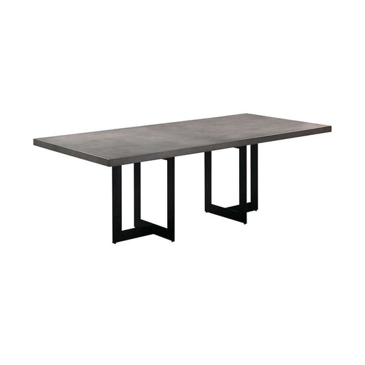 Armen Living - Odet Rectangular 87in Dining Table in Concrete and Black Metal - LCOEDIGR veiw 2