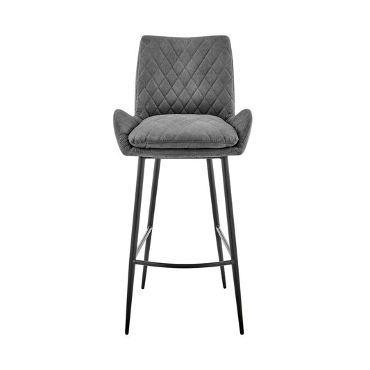 Armen Living - Panama 30in Bar Height Bar Stool in Charcoal Fabric and Black Finish - LCPMBACH30 - CLOSEOUT veiw 2