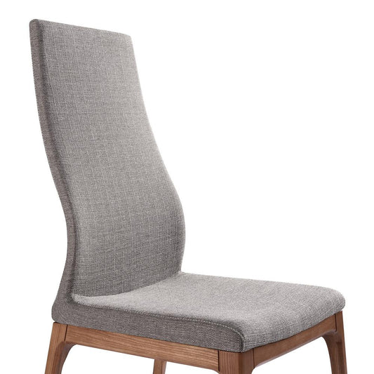 Armen Living - Parker Mid-Century Dining Chair in Walnut Finish and Gray Fabric (Set of 2) - LCPKSIGR veiw 2
