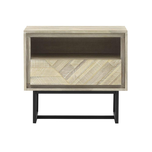 Armen Living - Peridot 1 Drawer Nightstand in Natural Acacia Wood - LCPELANAT veiw 2
