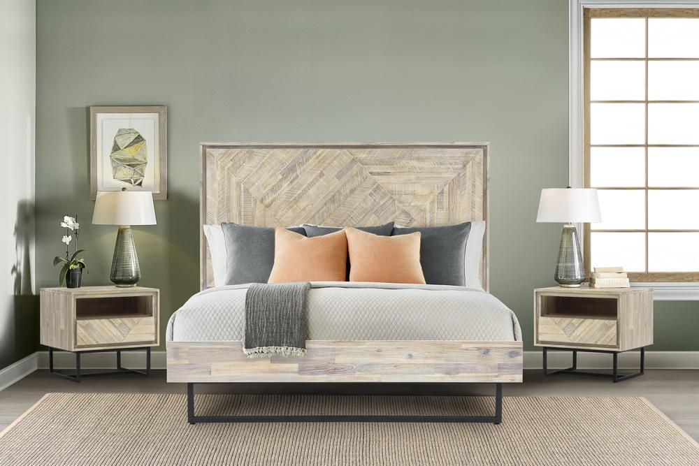 Armen Living - Peridot 3 Piece King Bedroom Set in Natural Acacia Wood - SETPEBDKG3A veiw 8