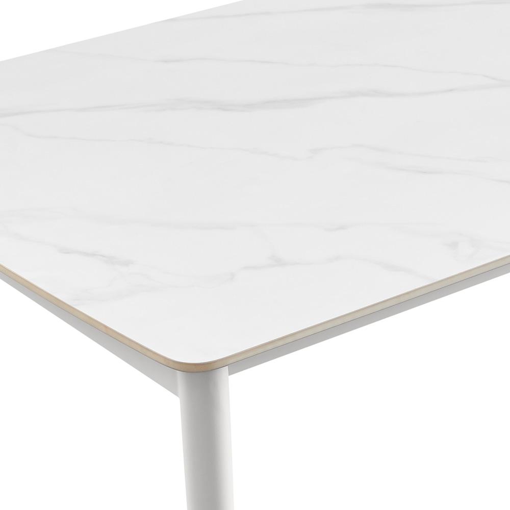 Armen Living - Rhodes Outdoor Patio Rectangular Dining Table in Snowy Sintered Stone and Porcelain Finish - LCRHDILGRY veiw 5