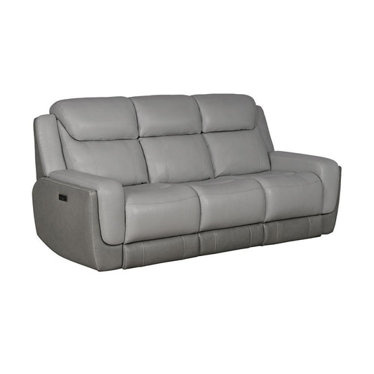 Armen Living - Rosalyn 87in Zero Gravity Power Reclining Sofa with Dropdown Console in Silver and Gray Leather - LCRO3LSI veiw 2