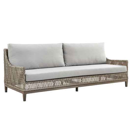 Armen Living - Silvana 4 Piece Outdoor Gray Fabric and Wicker Conversation Set - 840254332959 veiw 2