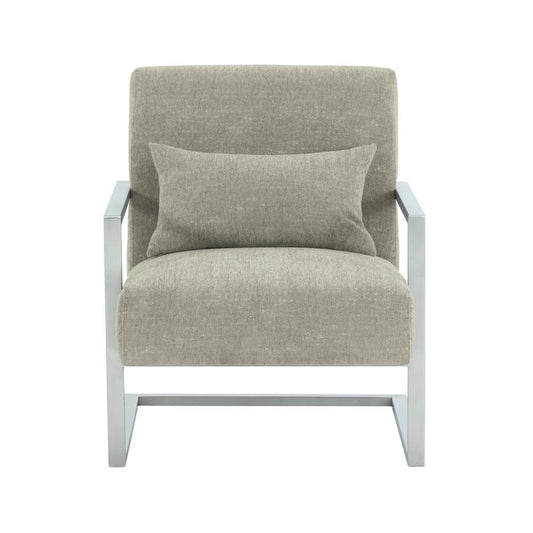 Armen Living - Skyline Modern Accent Chair In Gray Linen and Steel Legs - LCSKCHGR_CLOSEOUT veiw 2