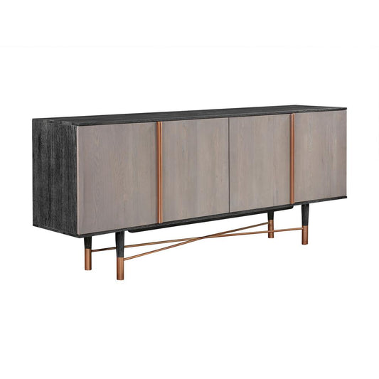 Armen Living - Turin Rustic Oak Wood Sideboard Cabinet with Copper Accent - LCTNBUBL view 2
