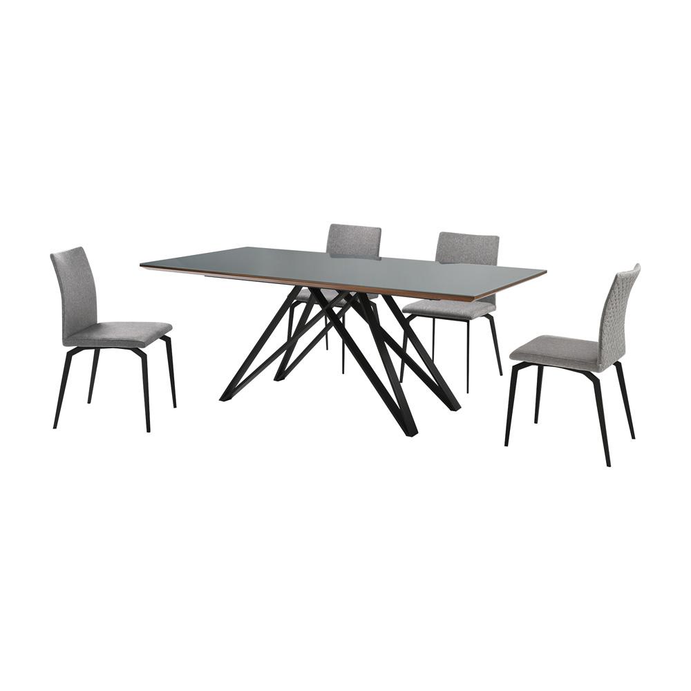 Armen Living - Urbino Lyon 5 Piece Dining Set with Gray Fabric Chairs - SETURLY5GB veiw 1