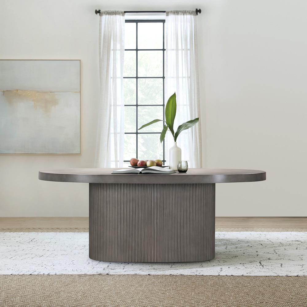 Armen Living - Wave Oval Dining Table in Grey Concrete - LCLKDICCGR veiw 8