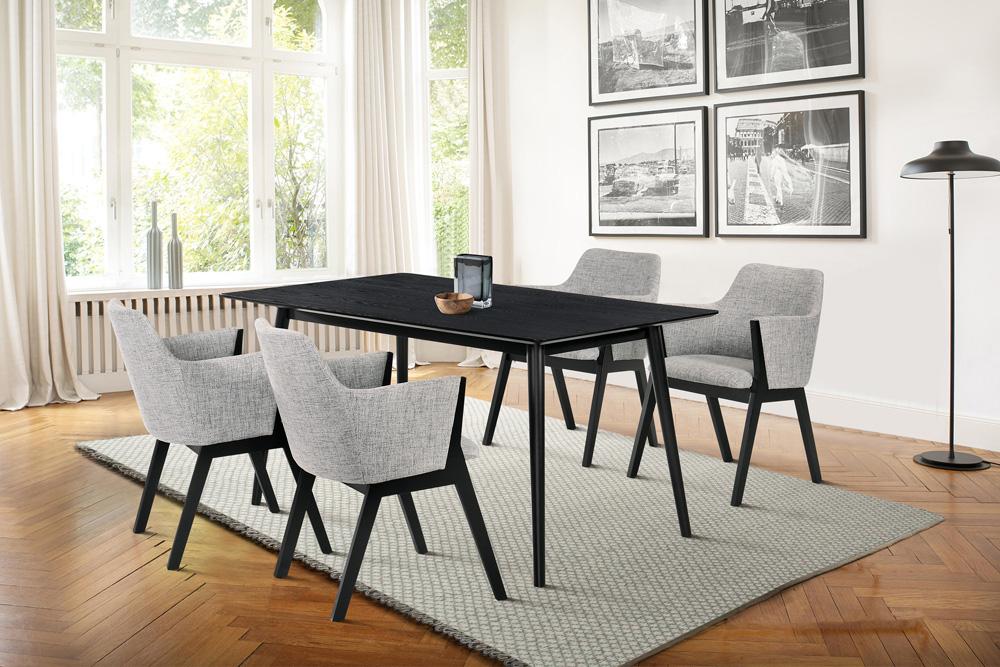 Armen Living - Westmont and Renzo Grey and Black 5 Piece Dining Set - SETWEDI5REBLGR veiw 10