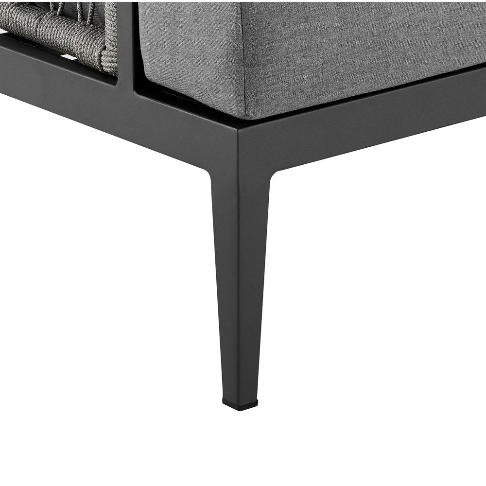 Armen Living - Zella Outdoor Patio Sofa in Aluminum with Light Gray Rope and Earl Gray Cushions - LCZESOGRY veiw 6