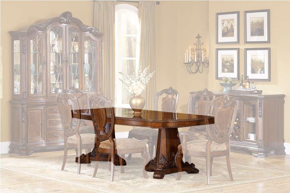 A.R.T. Furniture - Old World - Double Pedestal Dining Table (2-18in Leafs) In Pine Medium Cherry Finish - 143221-2606_CLOSEOUT veiw 1